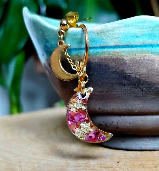 Boucles d'oreille Double piercing Gypsophiles