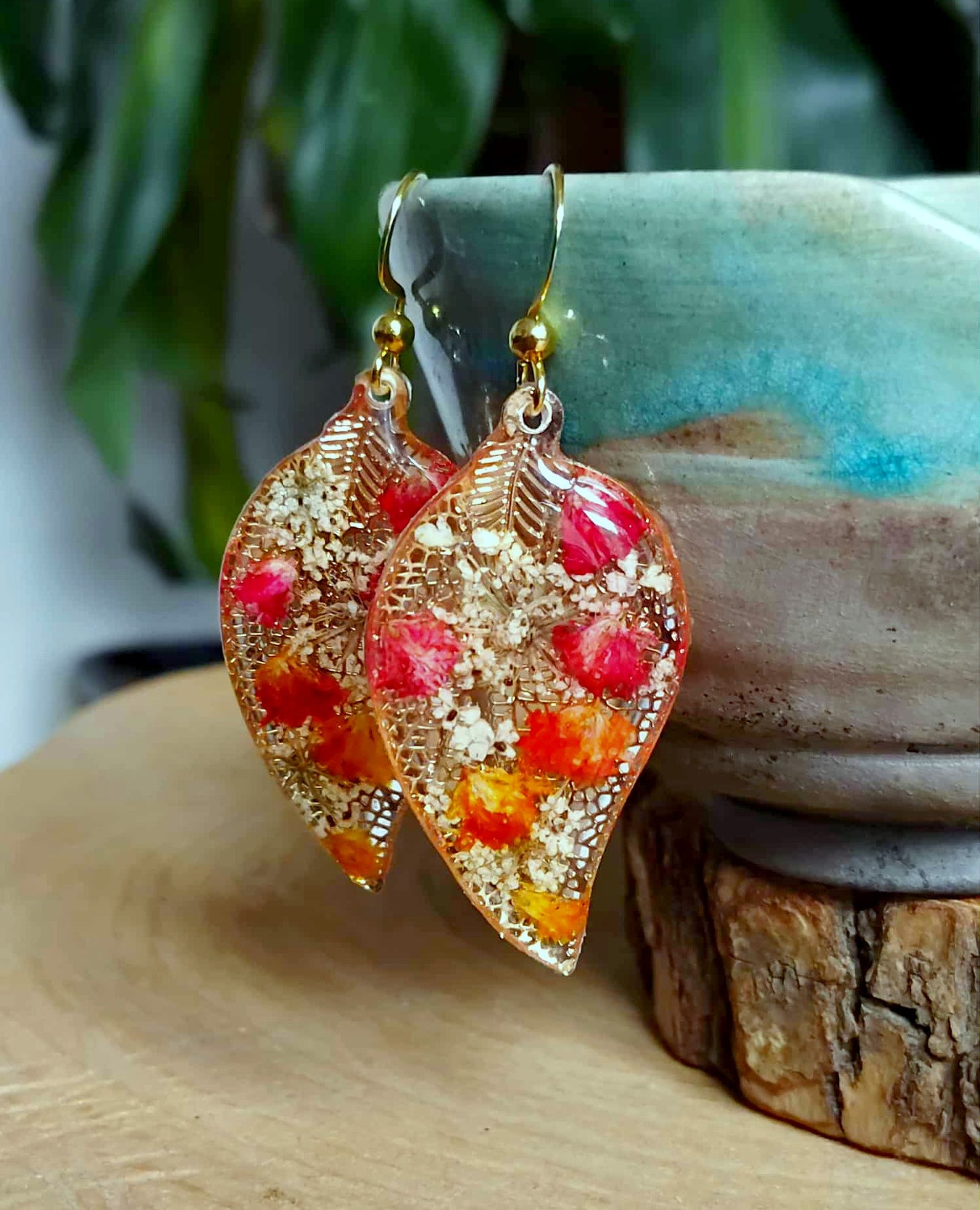 Boucles d'oreille Gypsophiles Fleur de carotte