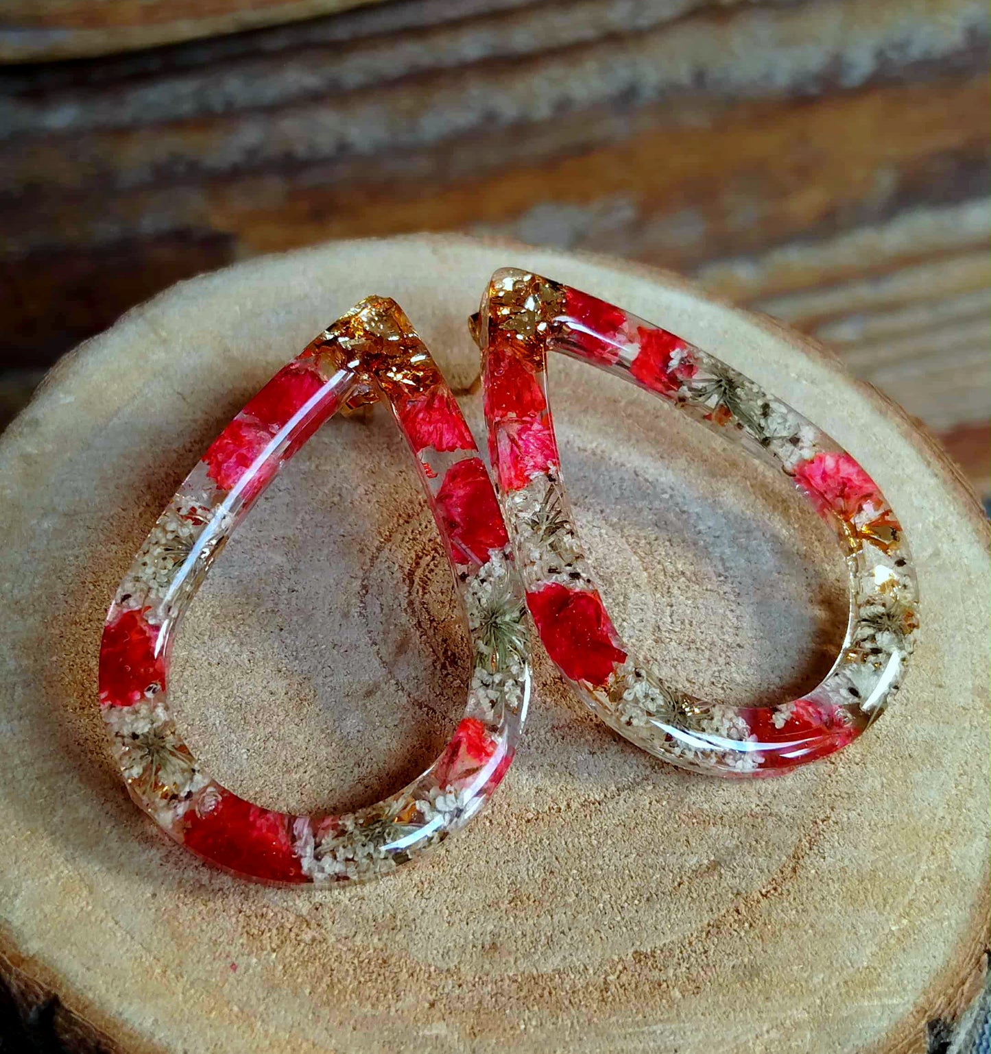 Boucles d'oreille Gypsophiles Fleur de carotte