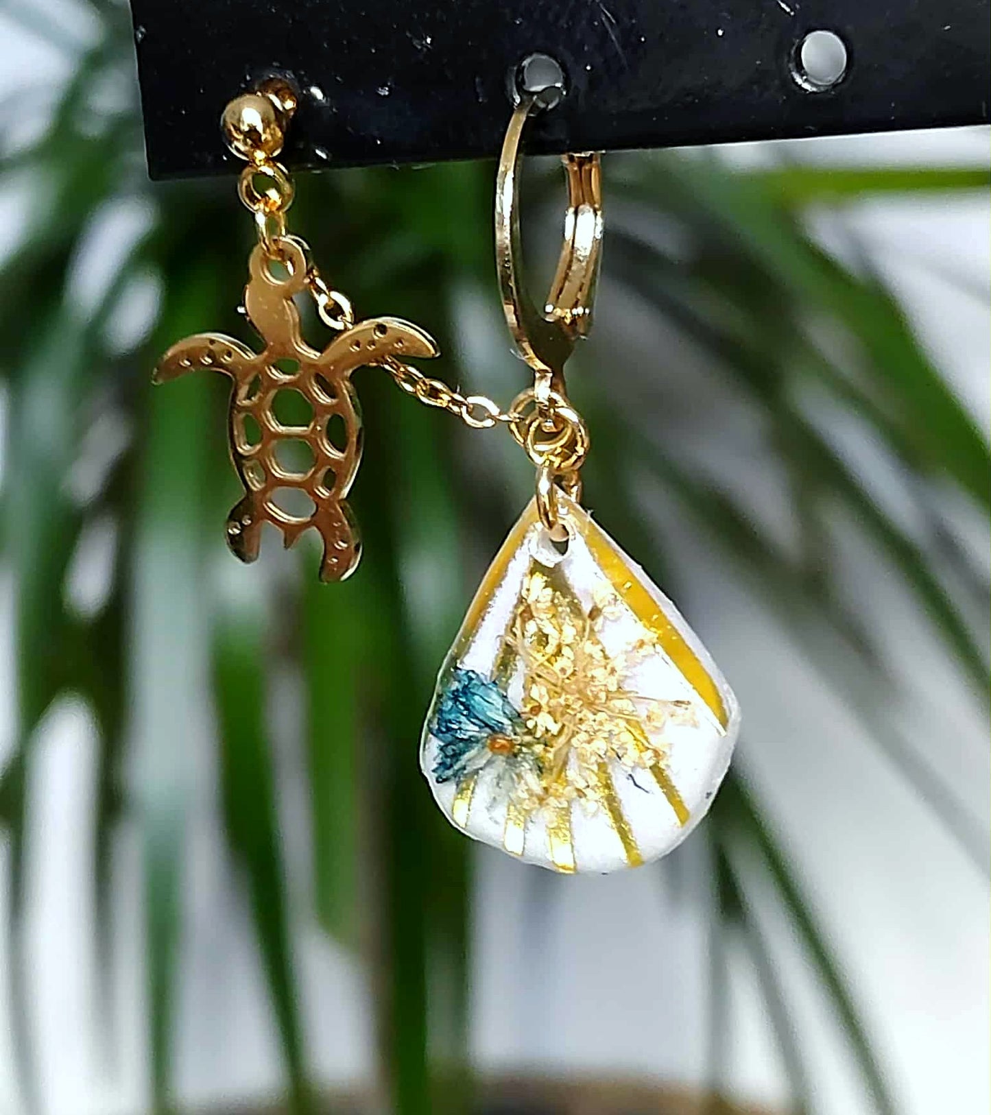 Boucles d'oreille Double piercing Fleur de carotte