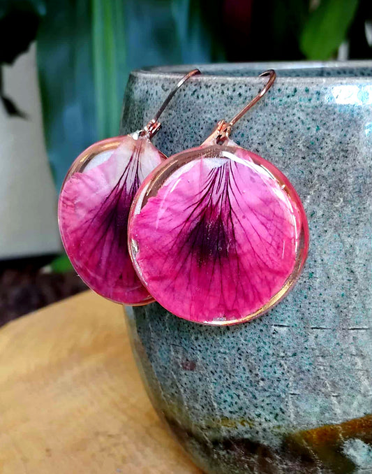 Boucles d'oreille, Pétale de Géranium
