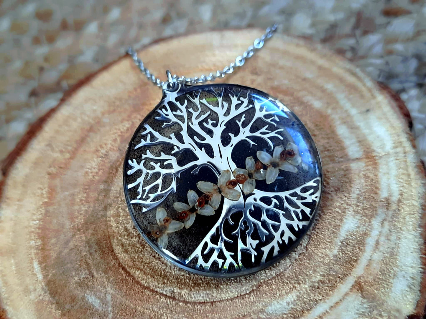 Collier, Arbre de vie, Fleurs d'olivier