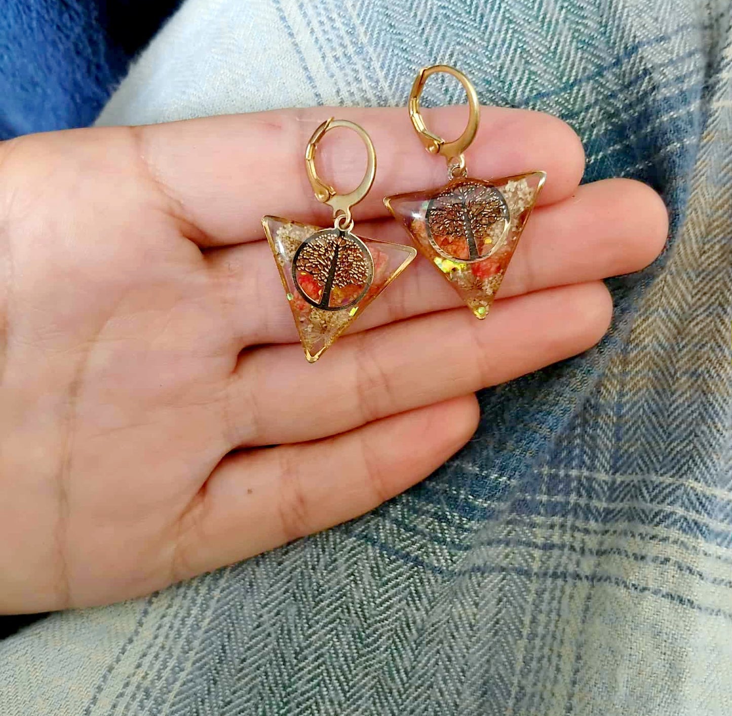 Boucles d'oreille Fleur de carotte Gypsophiles