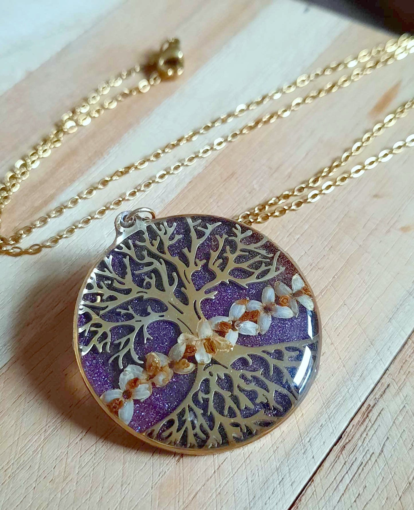 Collier, Arbre de vie, Fleur d'olivier