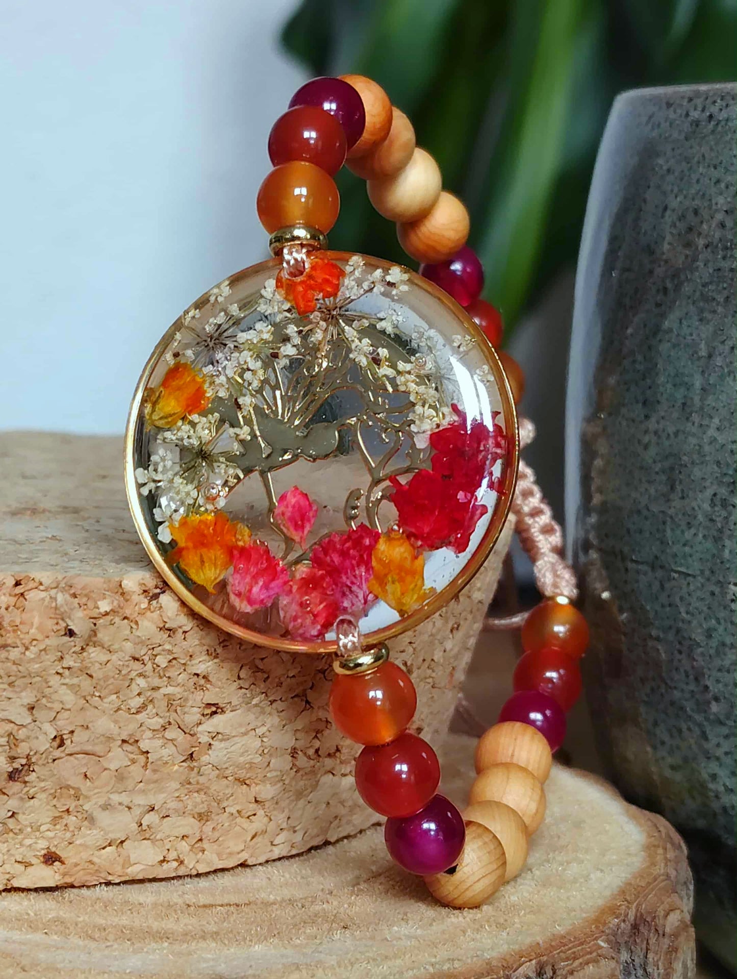 Bracelet Gypsophile Fleur de carotte Agate