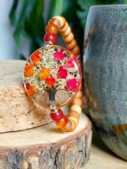 Bracelet Gypsophile Fleur de carotte Agate