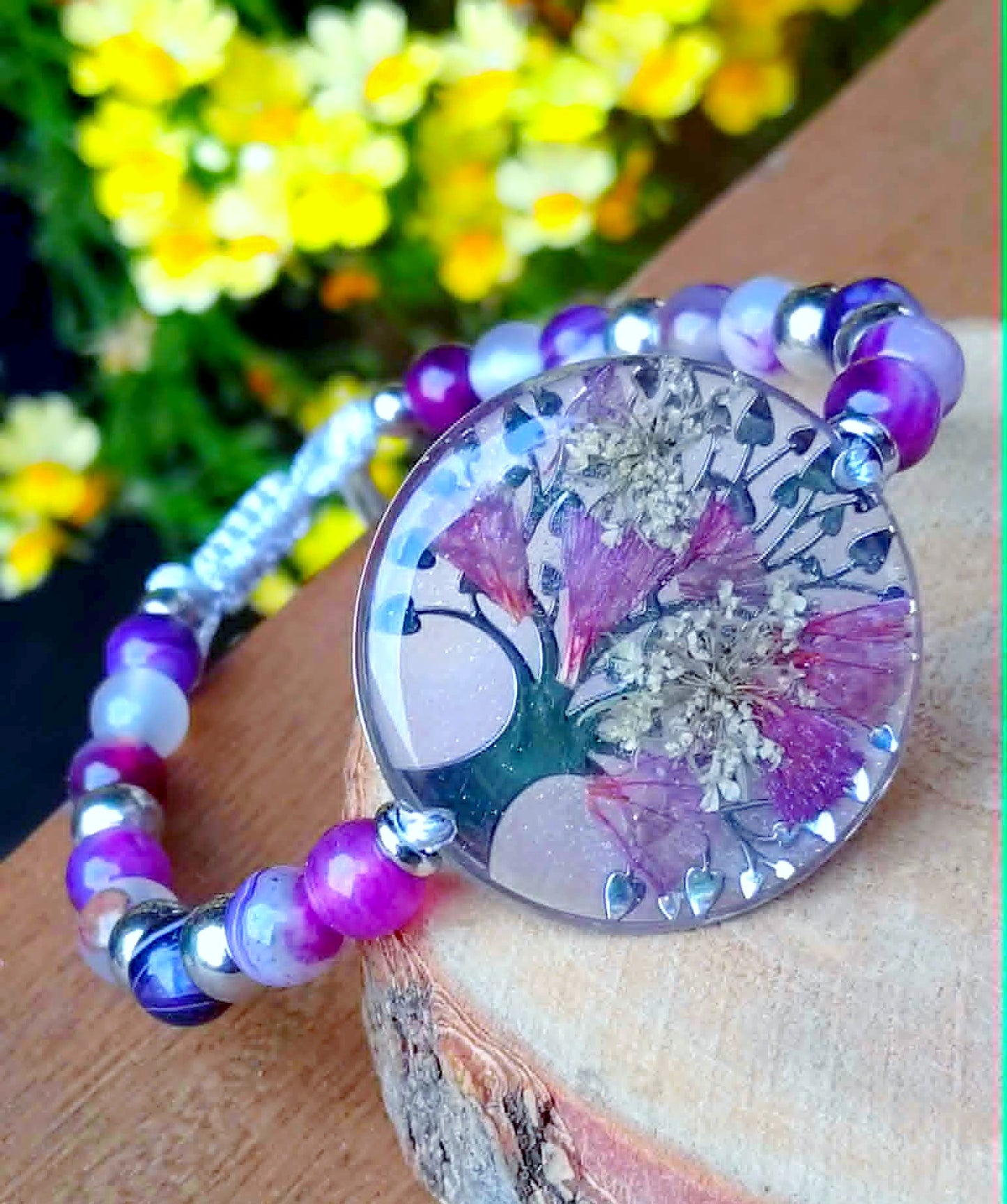 Bracelet, Arbre de vie Statices Fleur de carotte