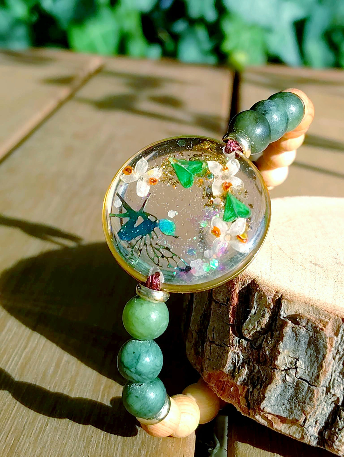 Bracelet Fleurs d'olivier et Bourses à pasteur