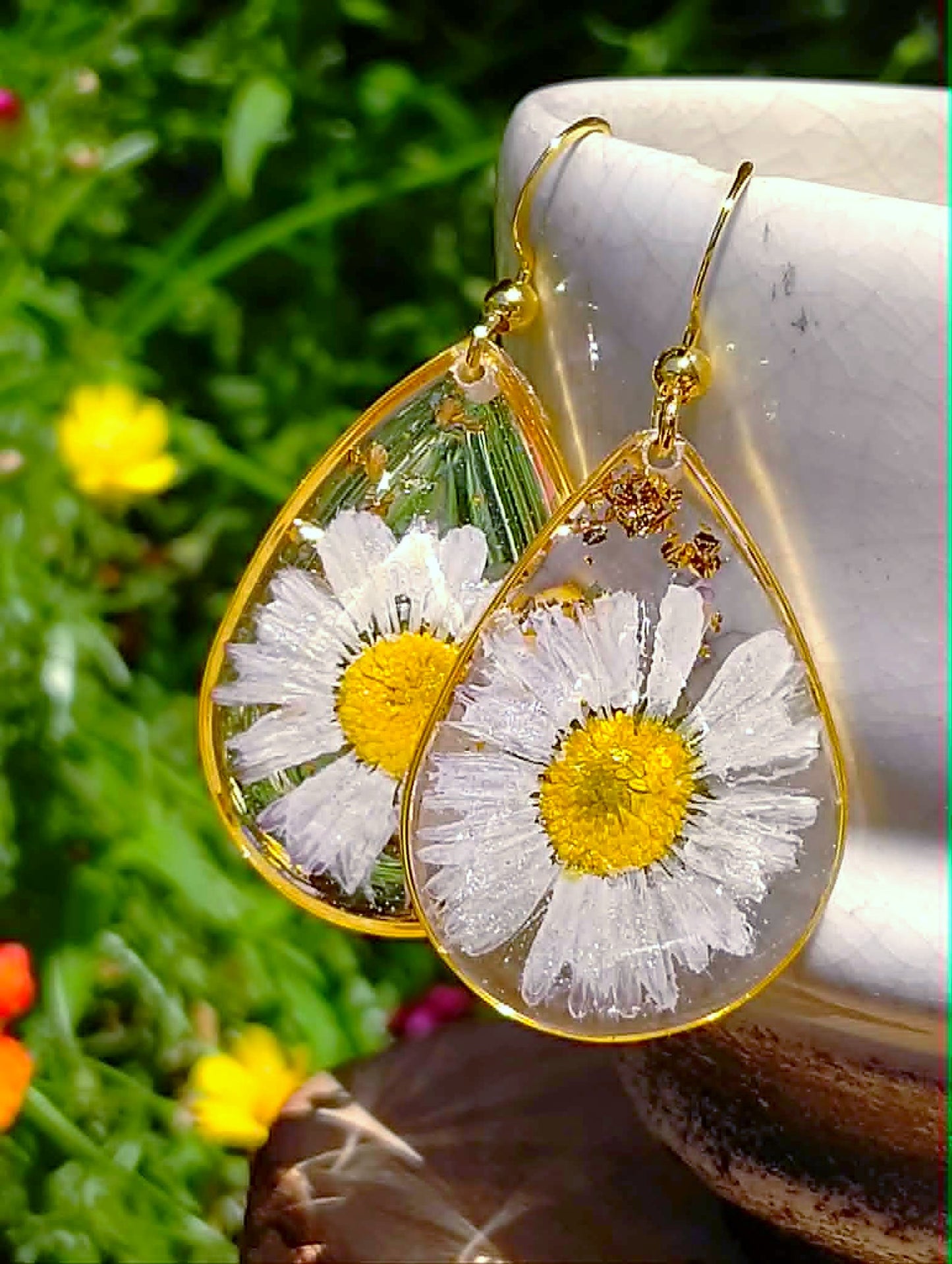 Boucles d'oreille Pâquerette