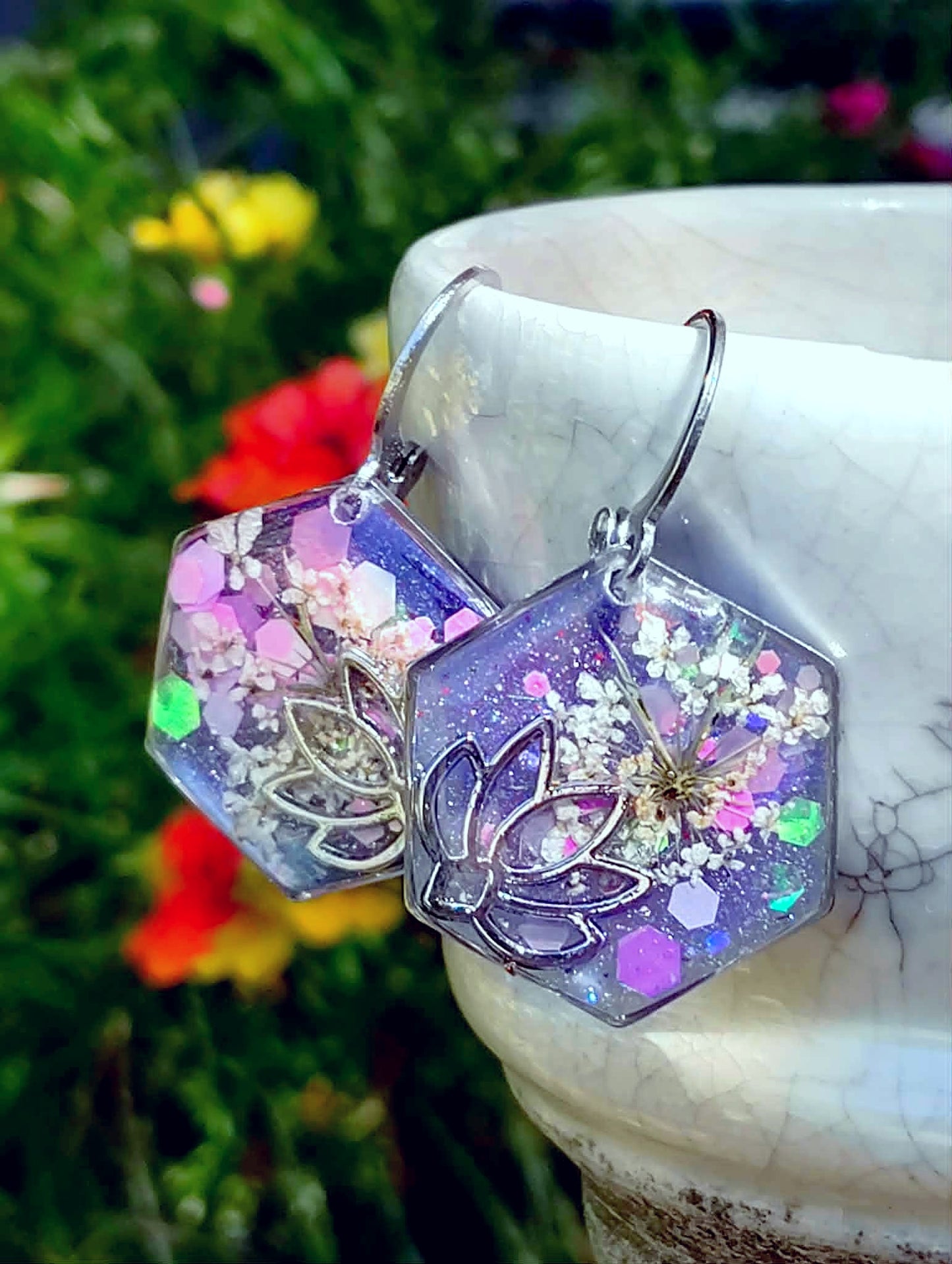 Boucles d'oreille Lotus Fleur de carotte