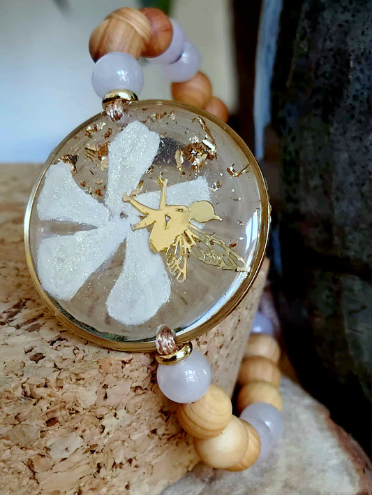 Bracelet Fleur de Jasmin Quartz rose