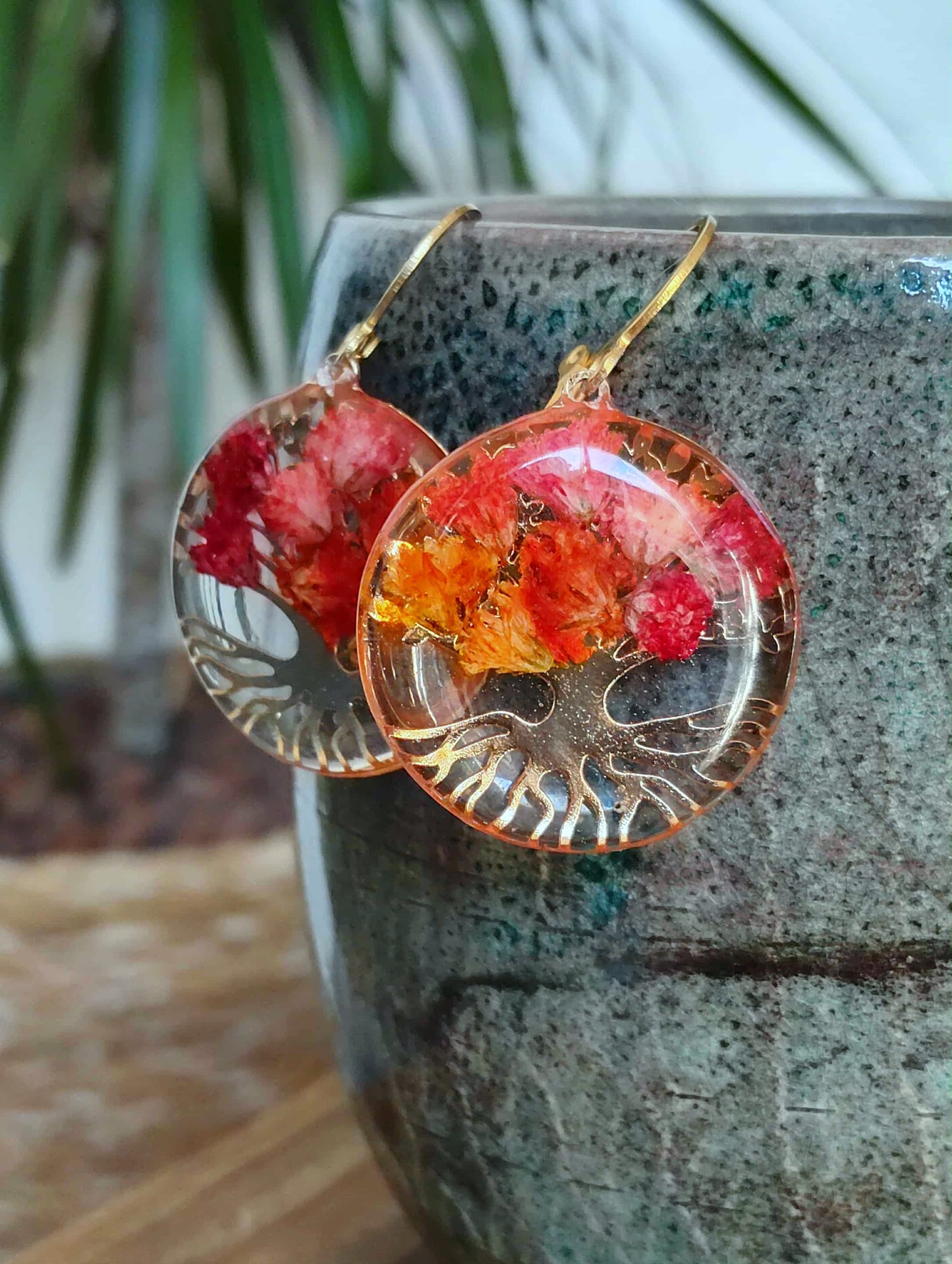 Boucles d'oreille Fleur de carotte Gypsophiles