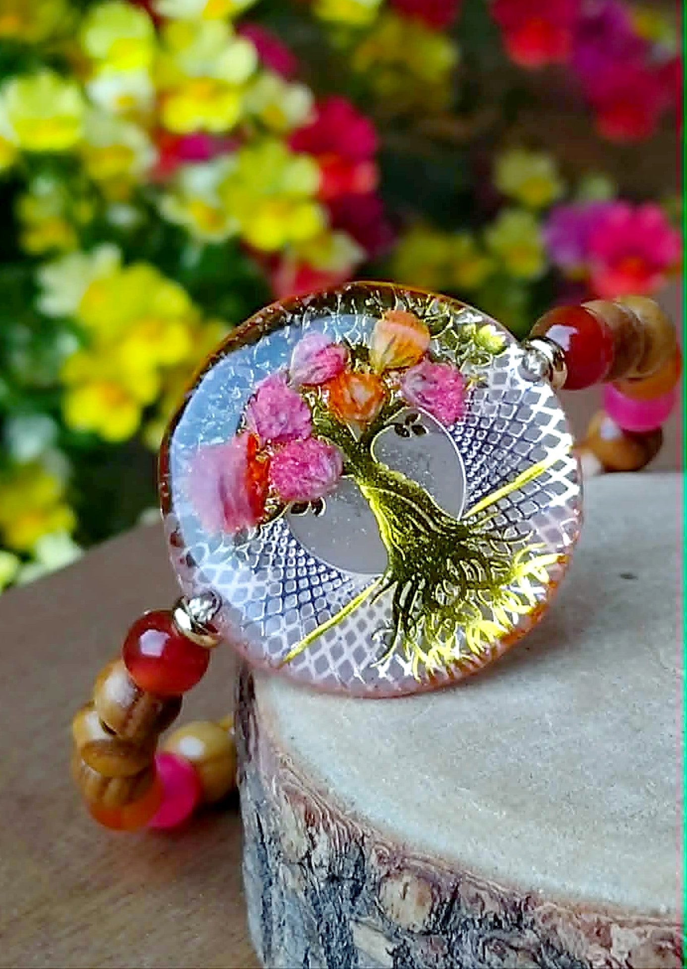Bracelet Gypsophile Fleur de carotte Agate