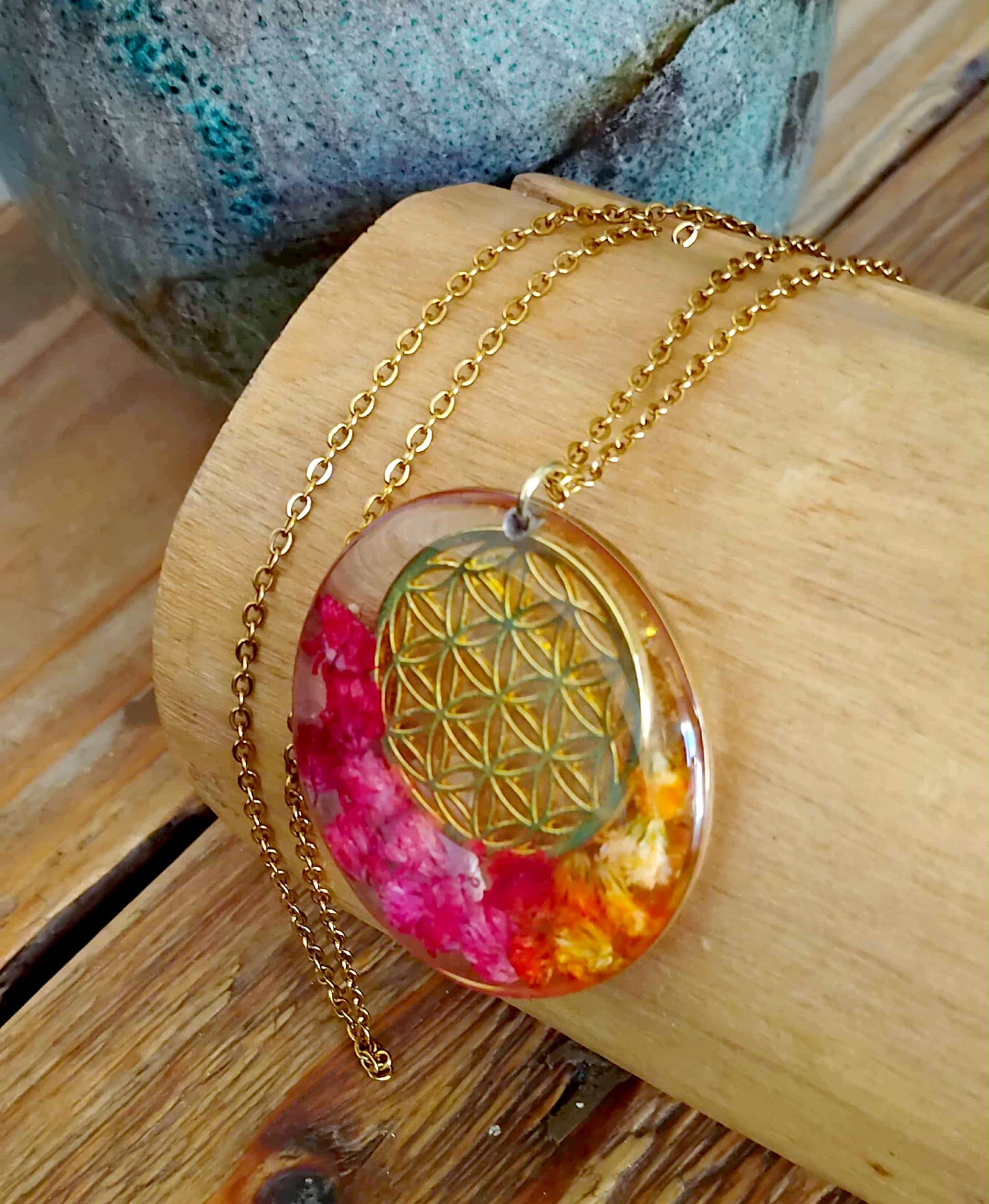 Collier Fleur de vie Gypsophiles