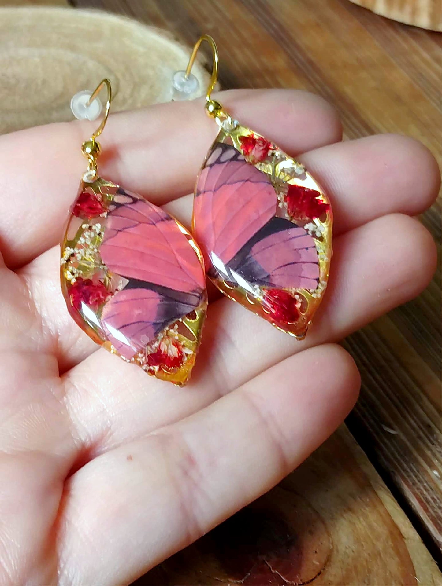 Boucles d'oreille Fleur de carotte Gypsophiles