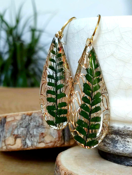 Boucles d'oreille Fougère
