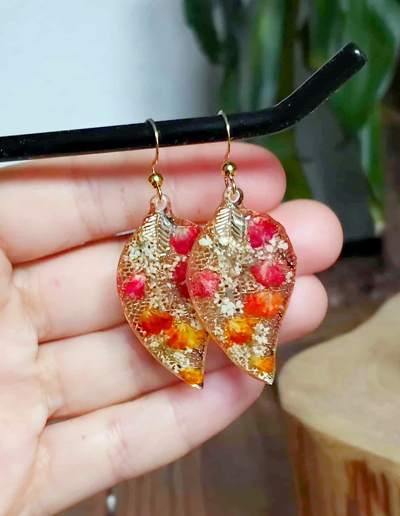 Boucles d'oreille Gypsophiles Fleur de carotte