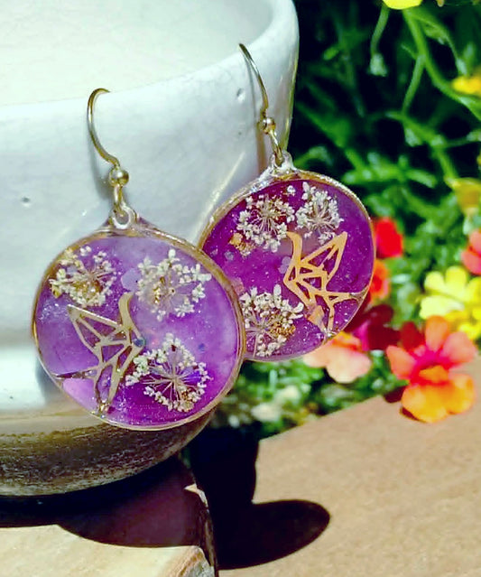 Boucles d'oreille Fleur de carotte