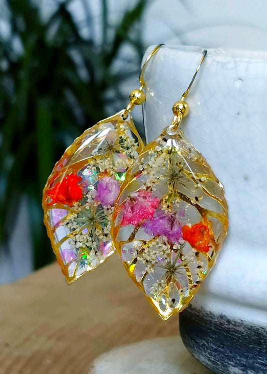 Boucles d'oreille Fleur de carotte Gypsophiles