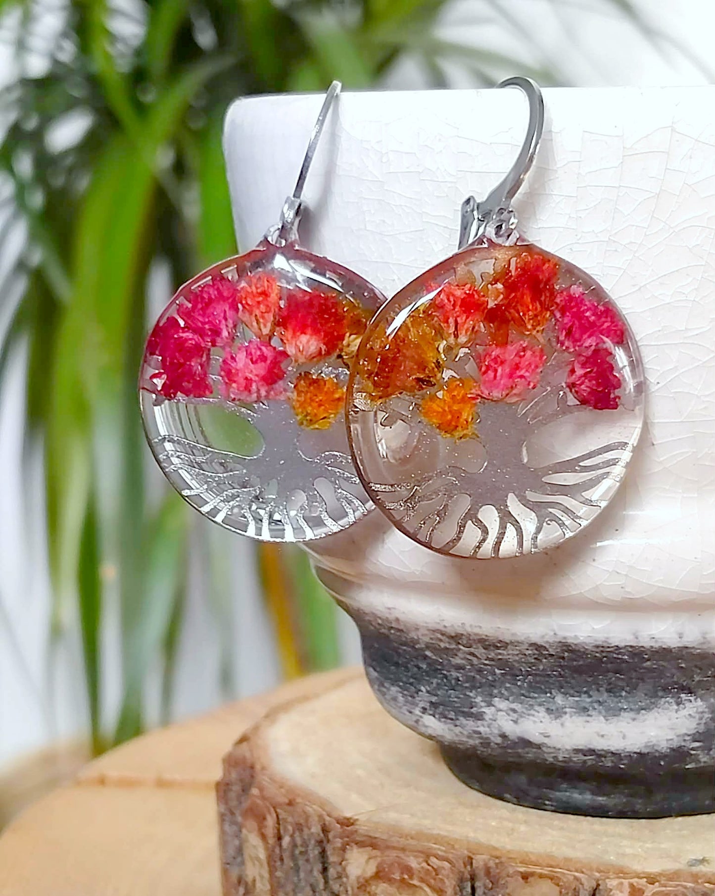 Boucles d'oreille Fleur de carotte Gypsophiles