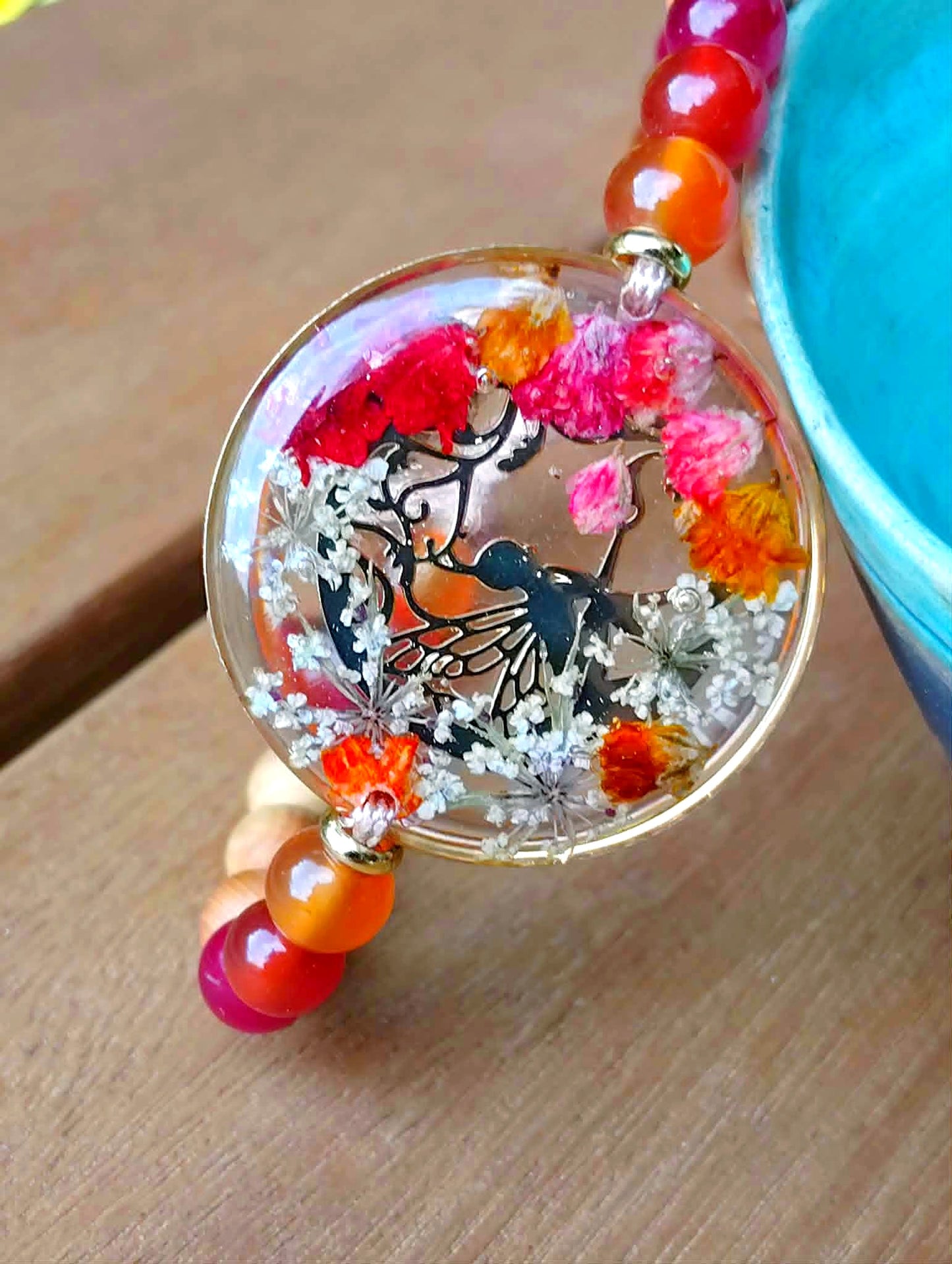 Bracelet Gypsophile Fleur de carotte Agate