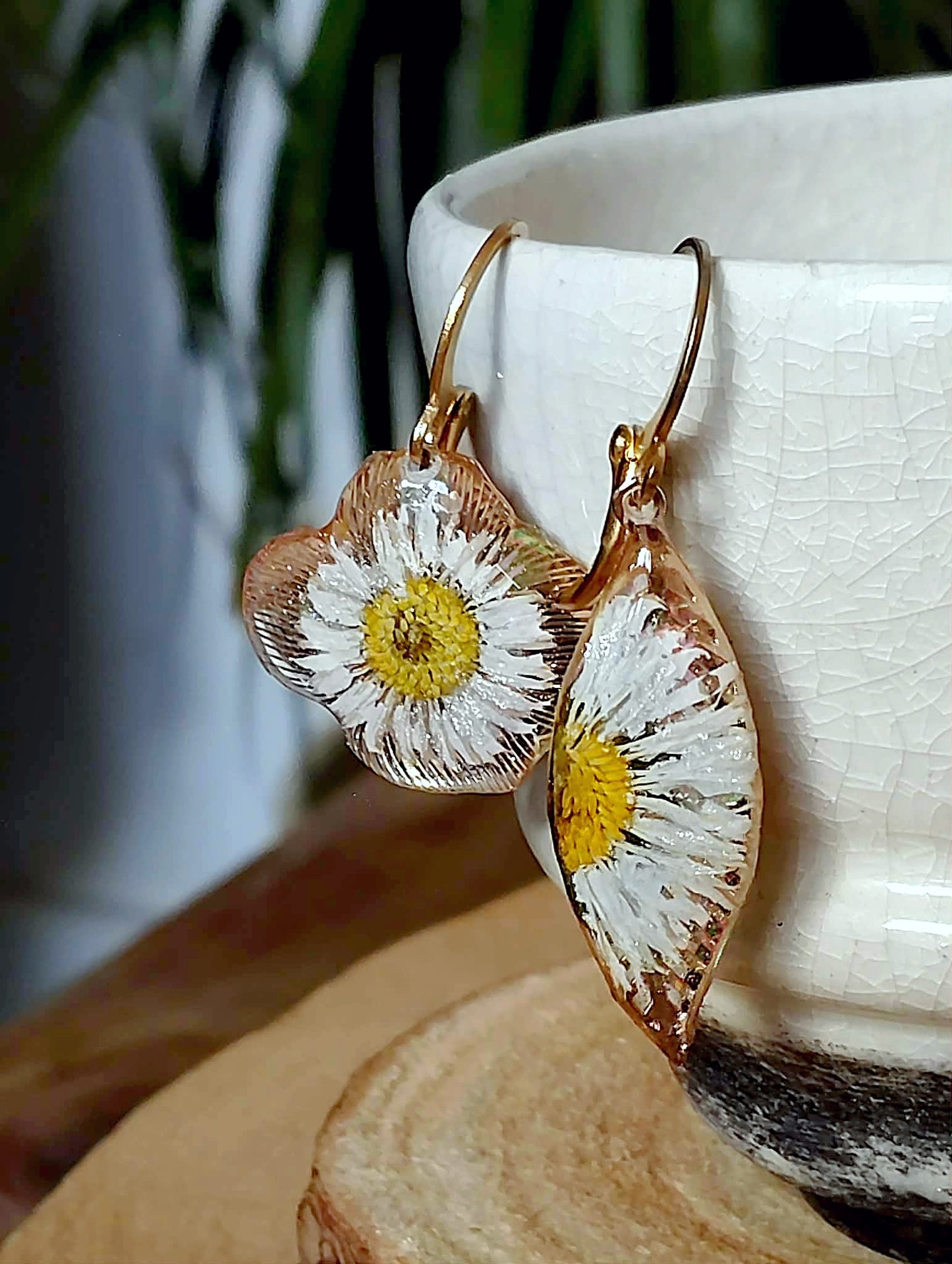 Boucles d'oreille Asymétrique Pâquerette