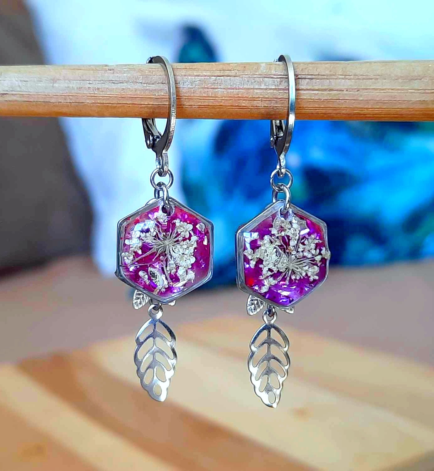 Boucles d'oreille, Fleur de carotte