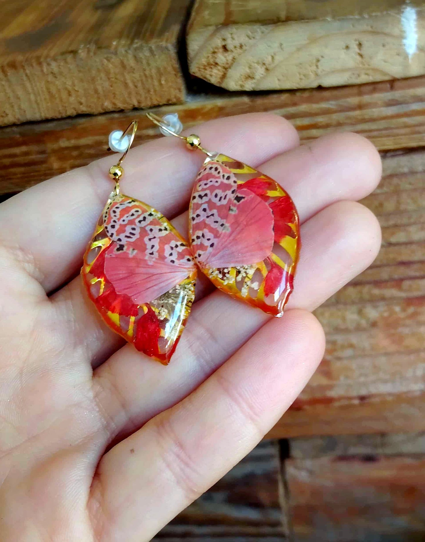 Boucles d'oreille Fleur de carotte Statice