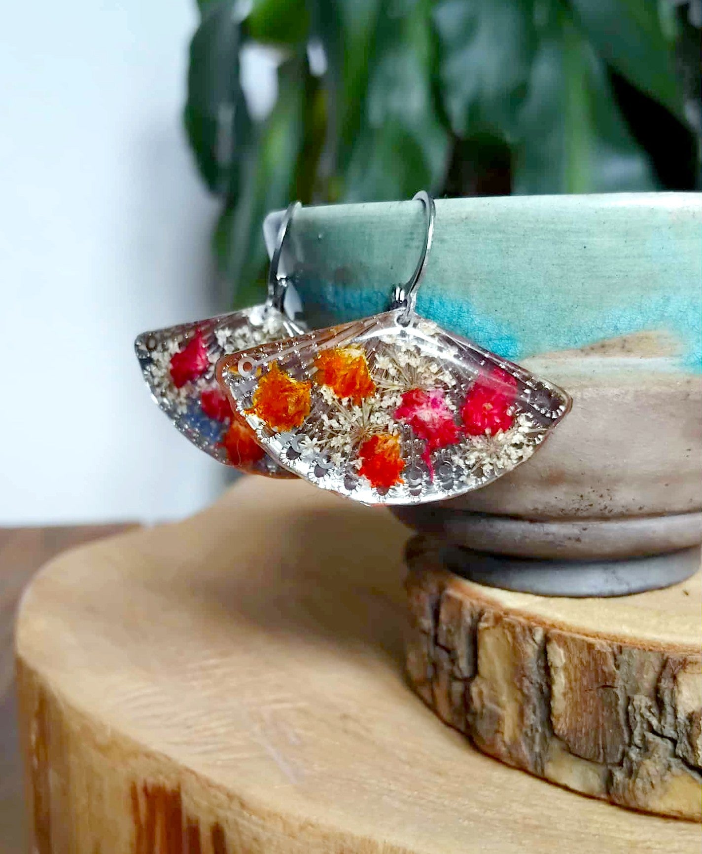 Boucles d'oreille Gypsophiles Fleur de carotte