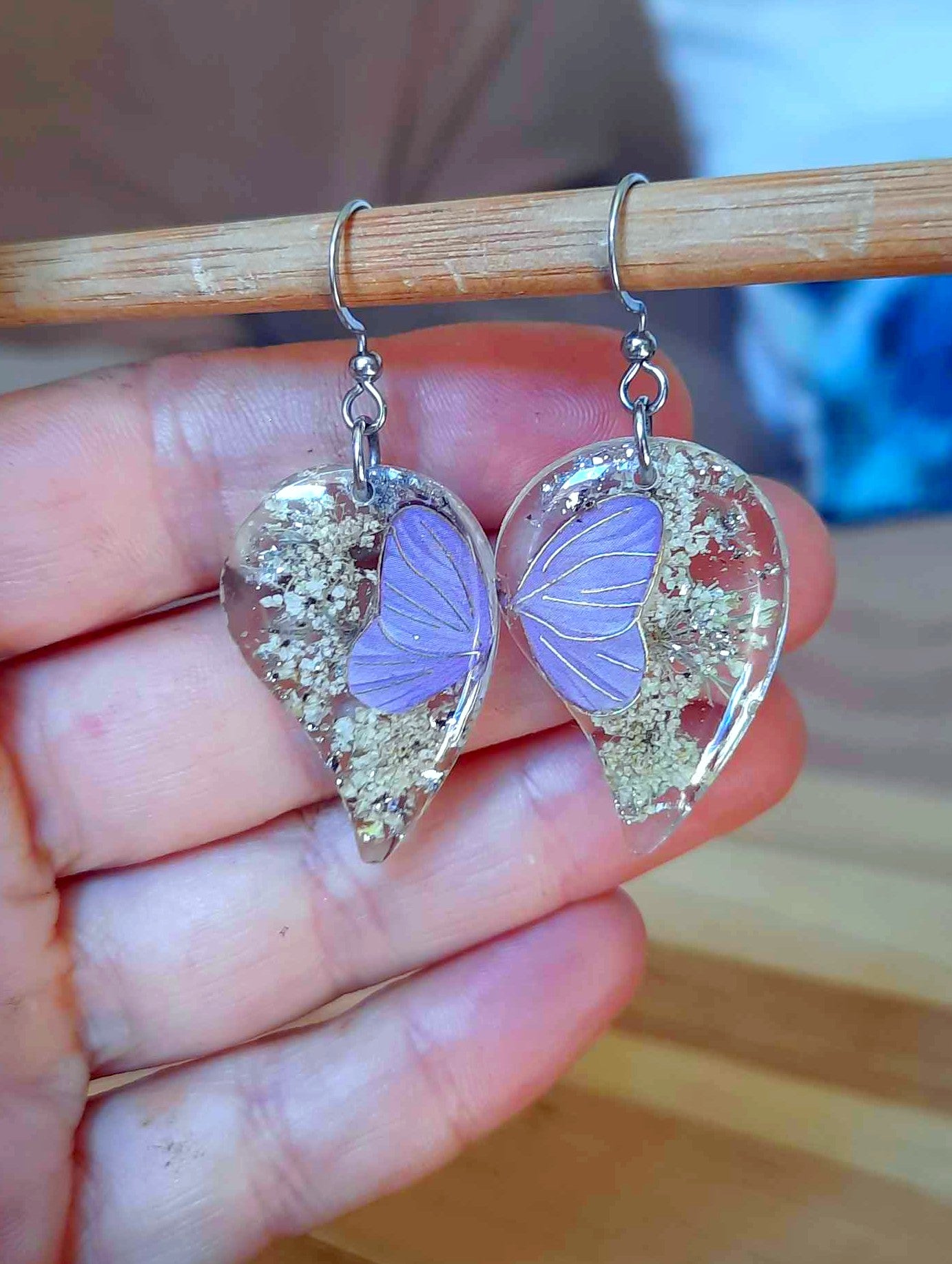 Boucles d'oreille,  Fleur de carotte