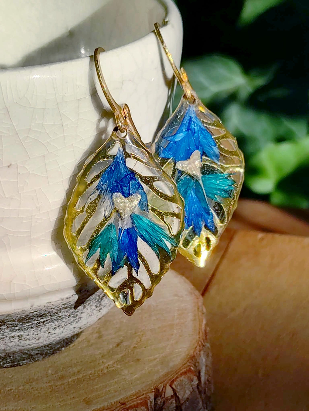 Boucles d'oreille Pétales bleuet