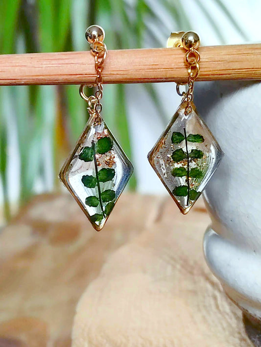 Boucles d'oreille  Fougère
