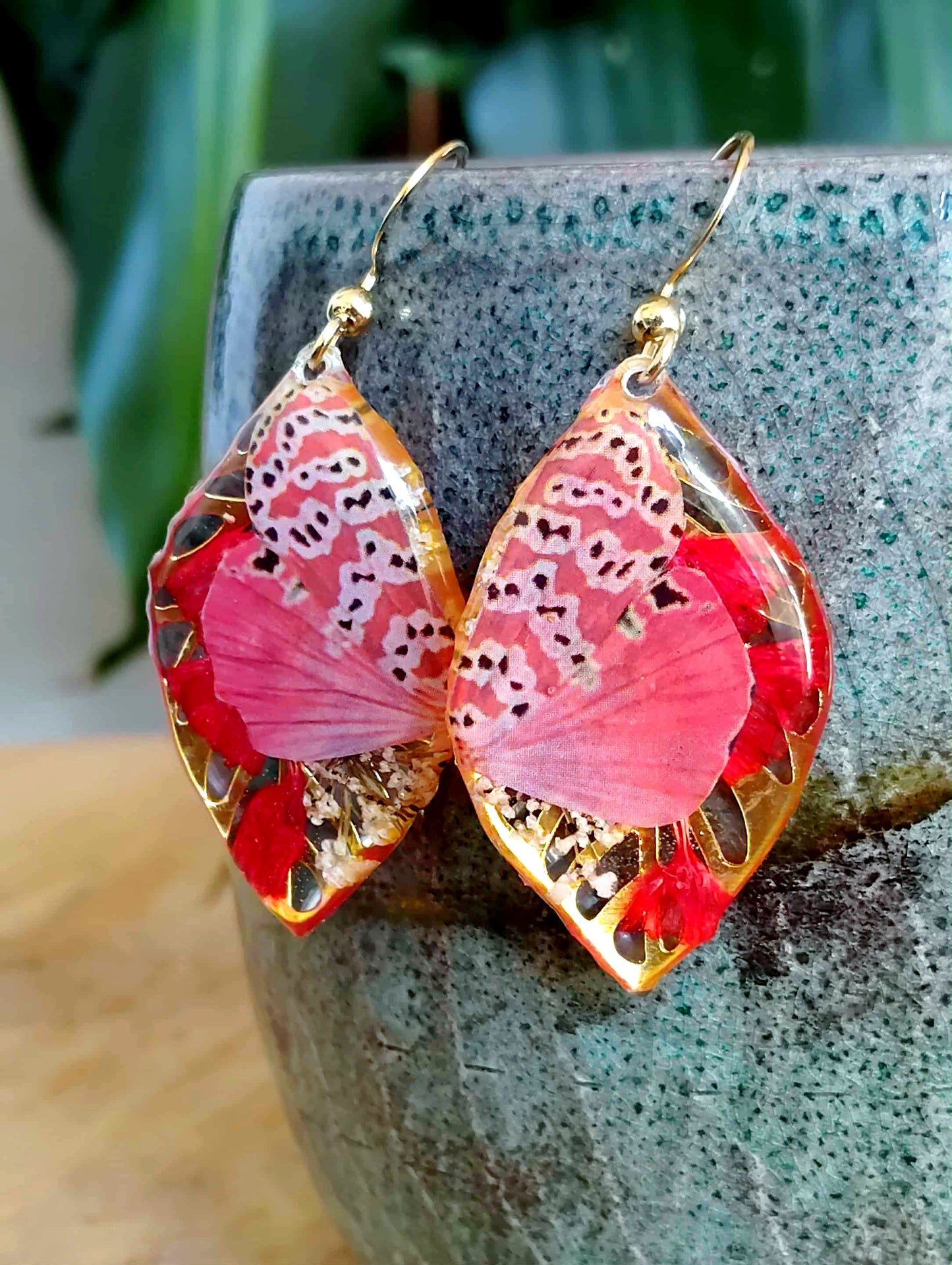 Boucles d'oreille Fleur de carotte Statice