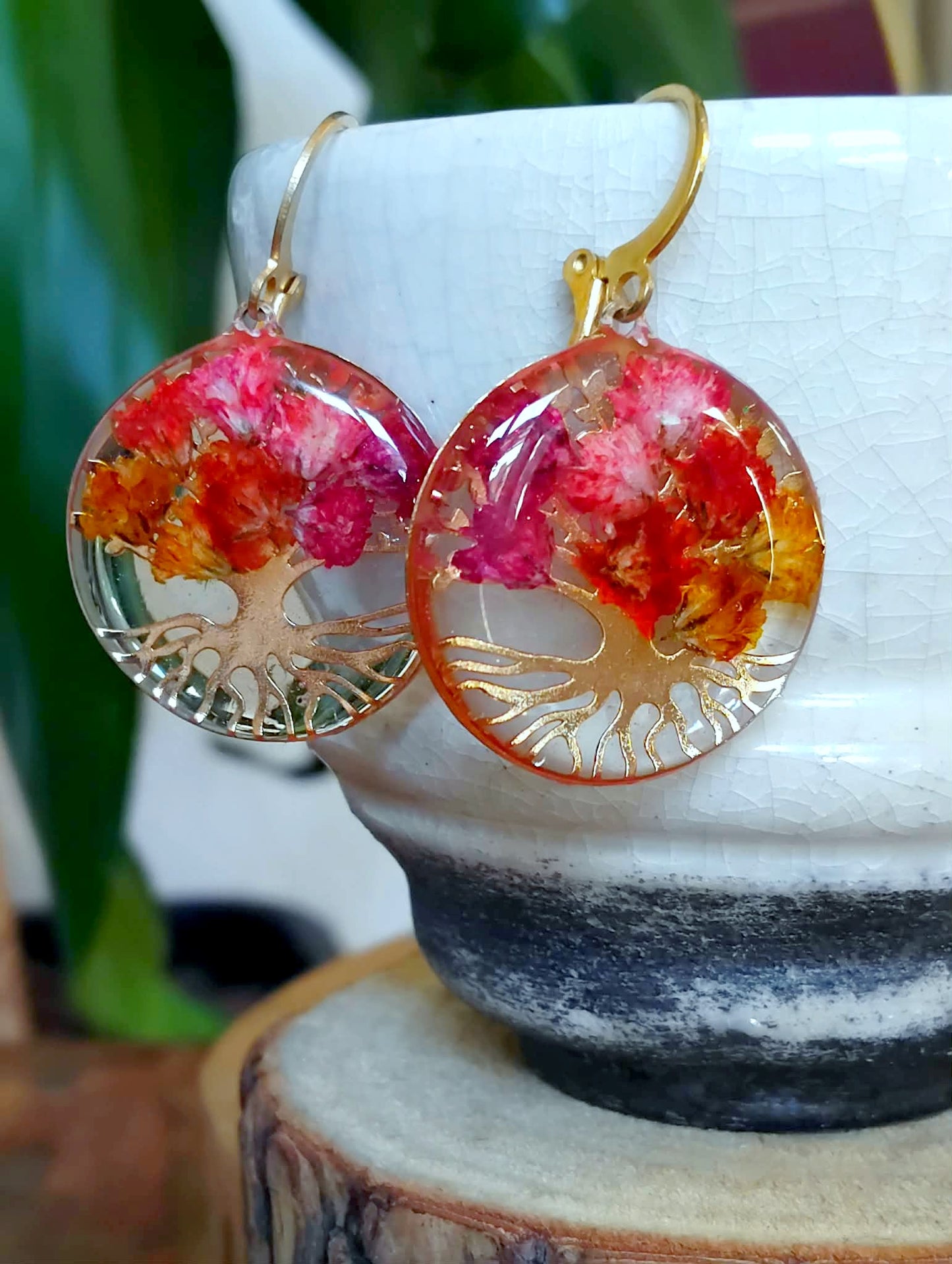 Boucles d'oreille Fleur de carotte Gypsophiles