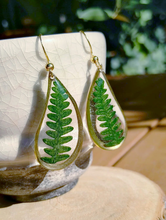 Boucles d'oreille Fougère