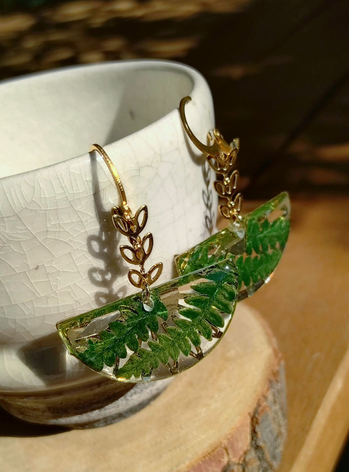 Boucles d'oreille Fougère
