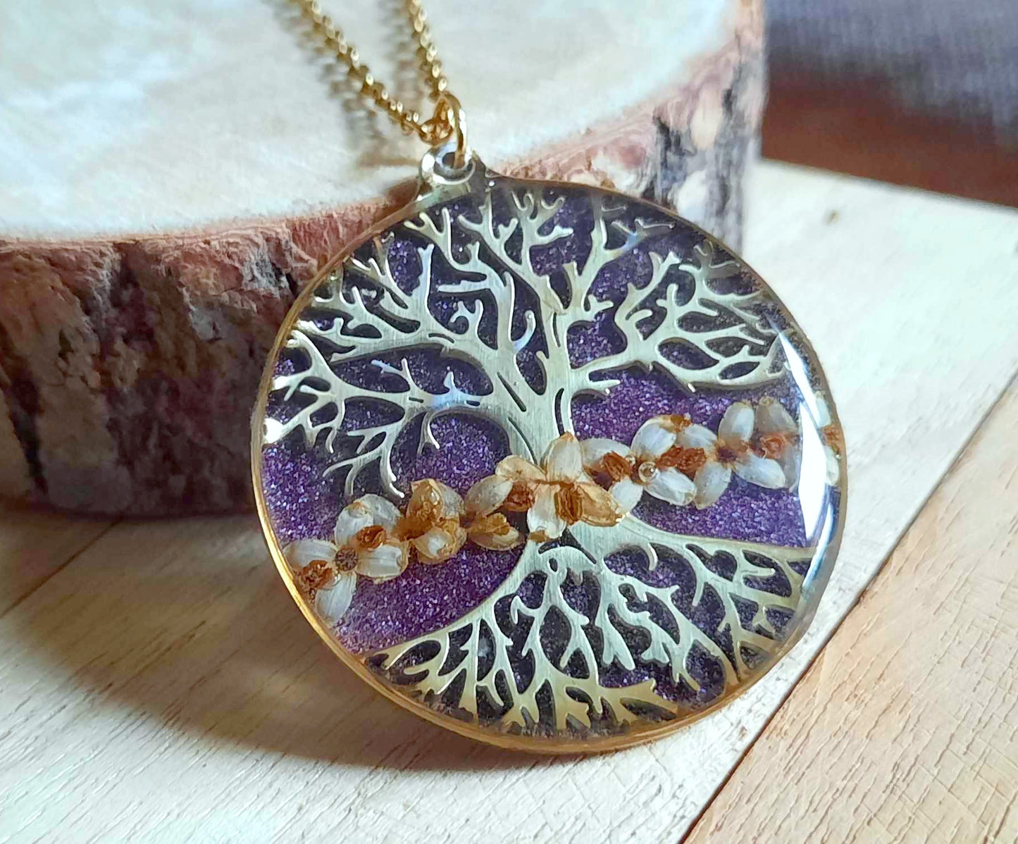 Collier, Arbre de vie, Fleur d'olivier