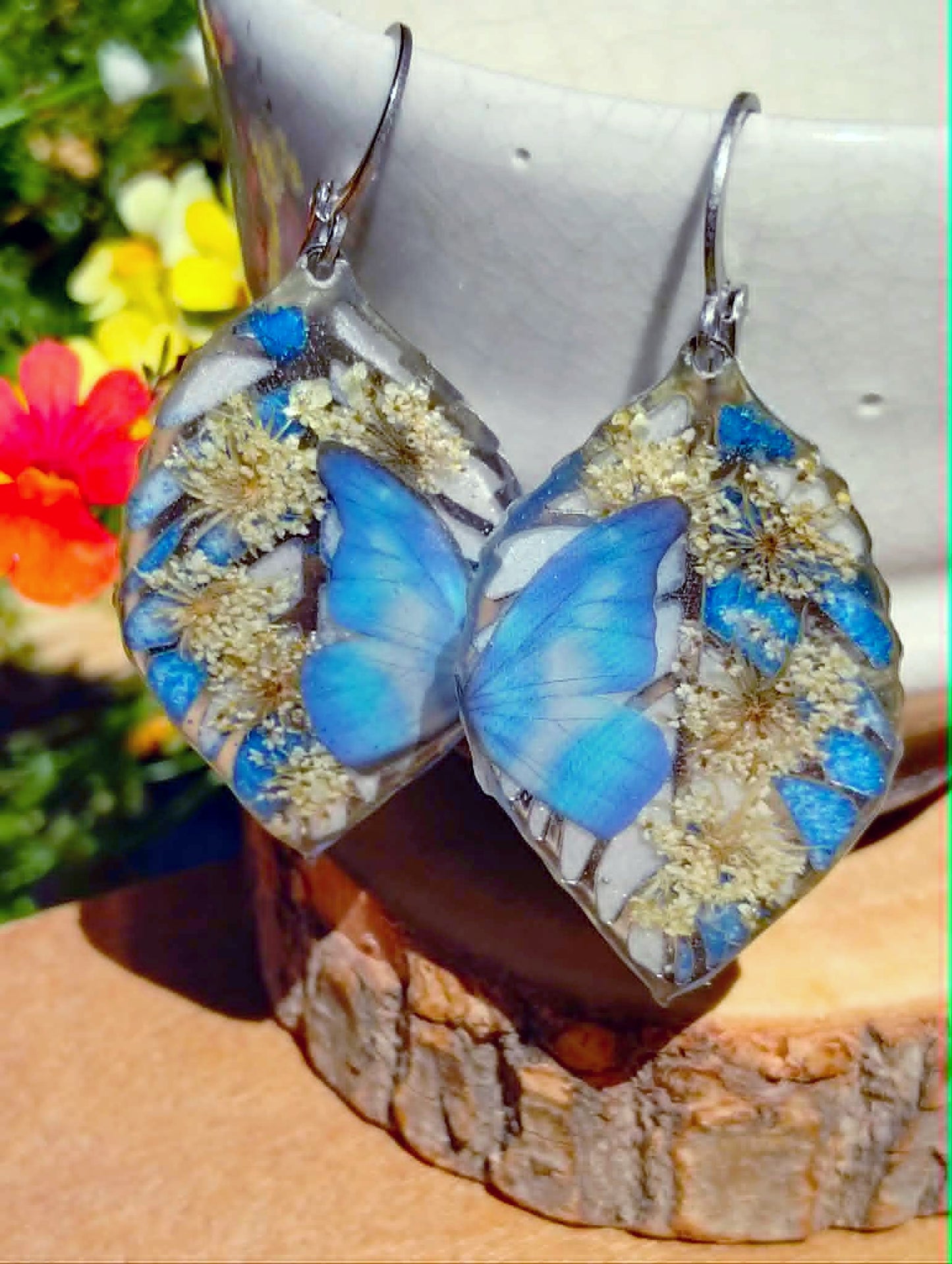 Boucles d'oreille Fleur de carotte Gypsophiles