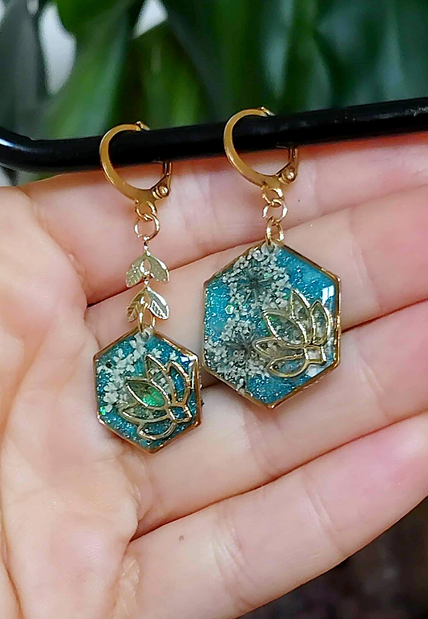 Boucles d'oreille Lotus Fleur de carotte