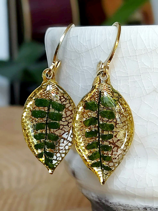 Boucles d'oreille Fougère