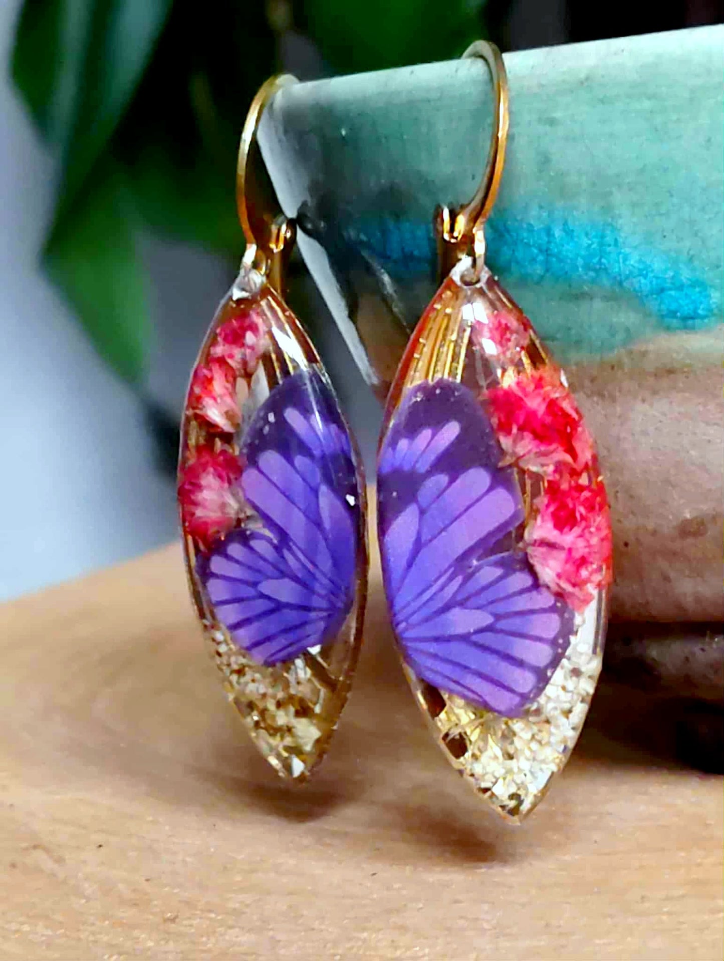 Boucles d'oreille, Gypsophiles Fleurs de carotte