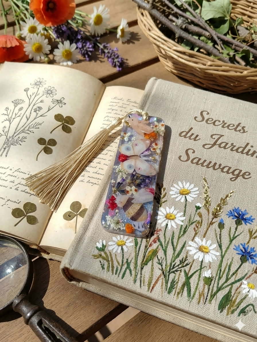 Marque-page Papillon Abeille Oiseau
