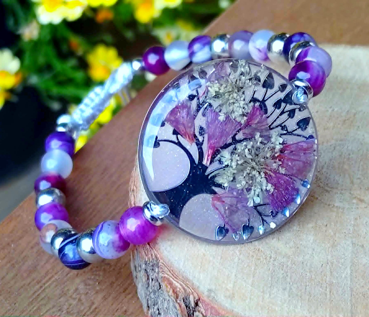 Bracelet, Arbre de vie Statices Fleur de carotte