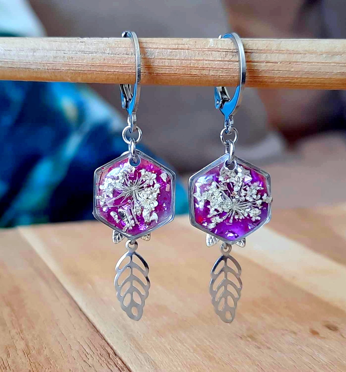 Boucles d'oreille, Fleur de carotte