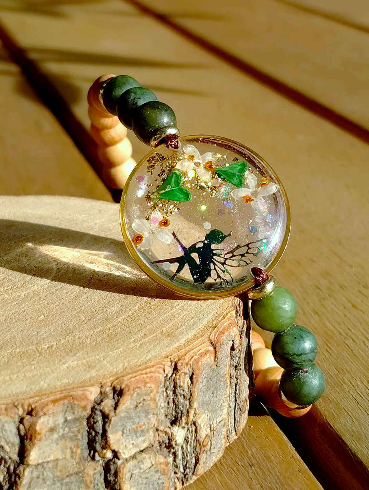 Bracelet Fleurs d'olivier et Bourses à pasteur