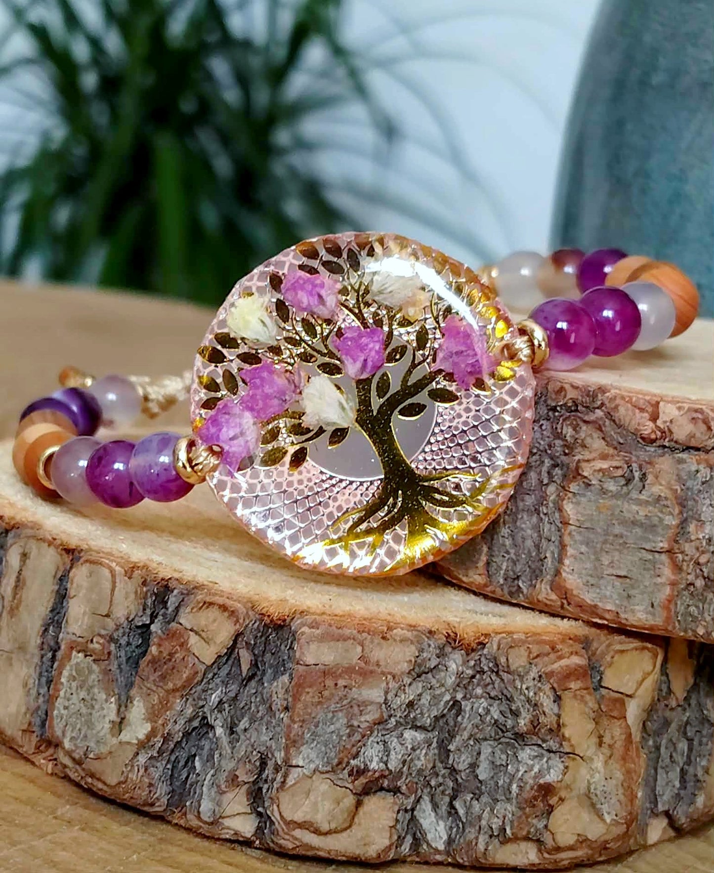 Bracelet Gypsophile Fleur de carotte Agate