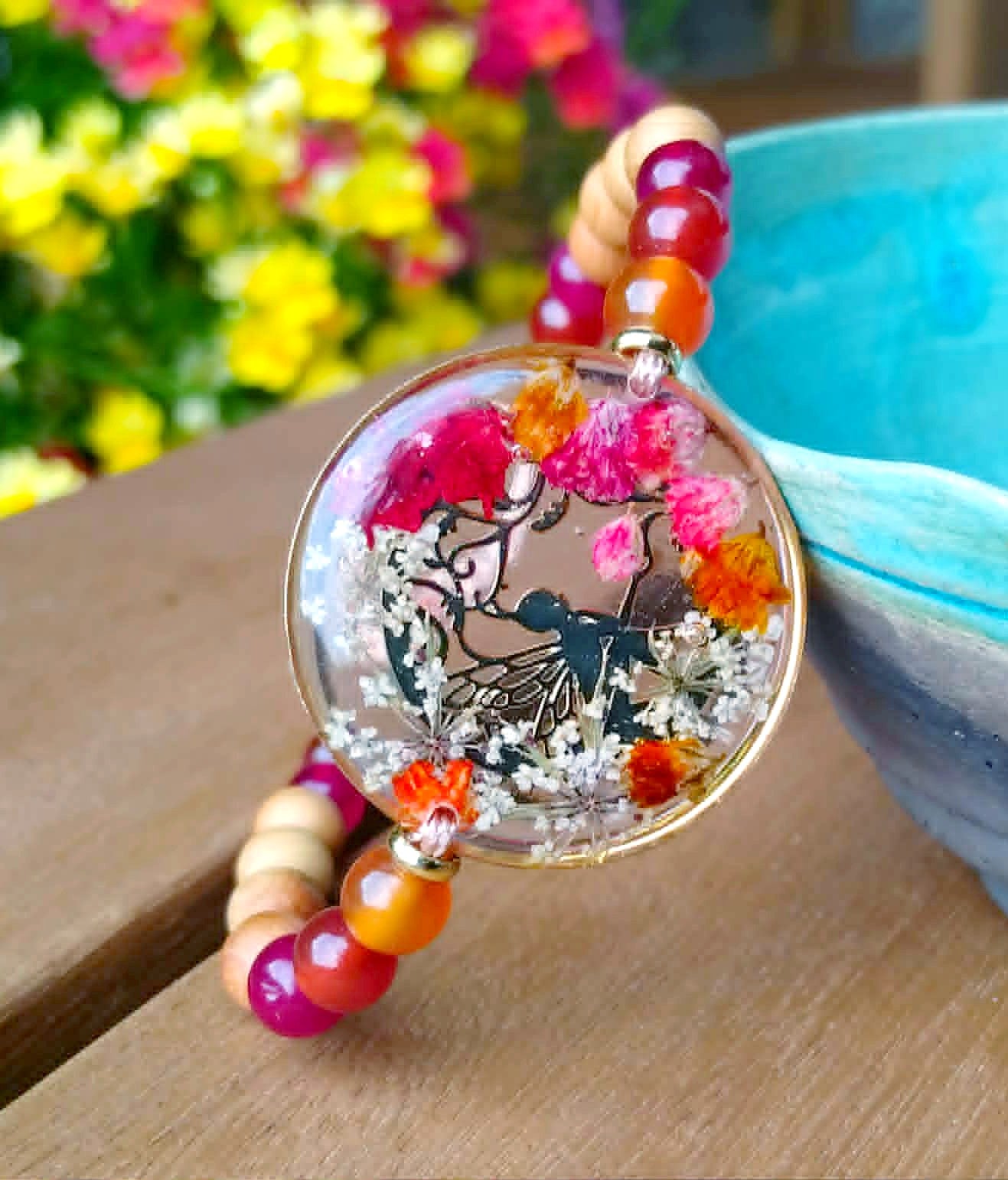 Bracelet Gypsophile Fleur de carotte Agate