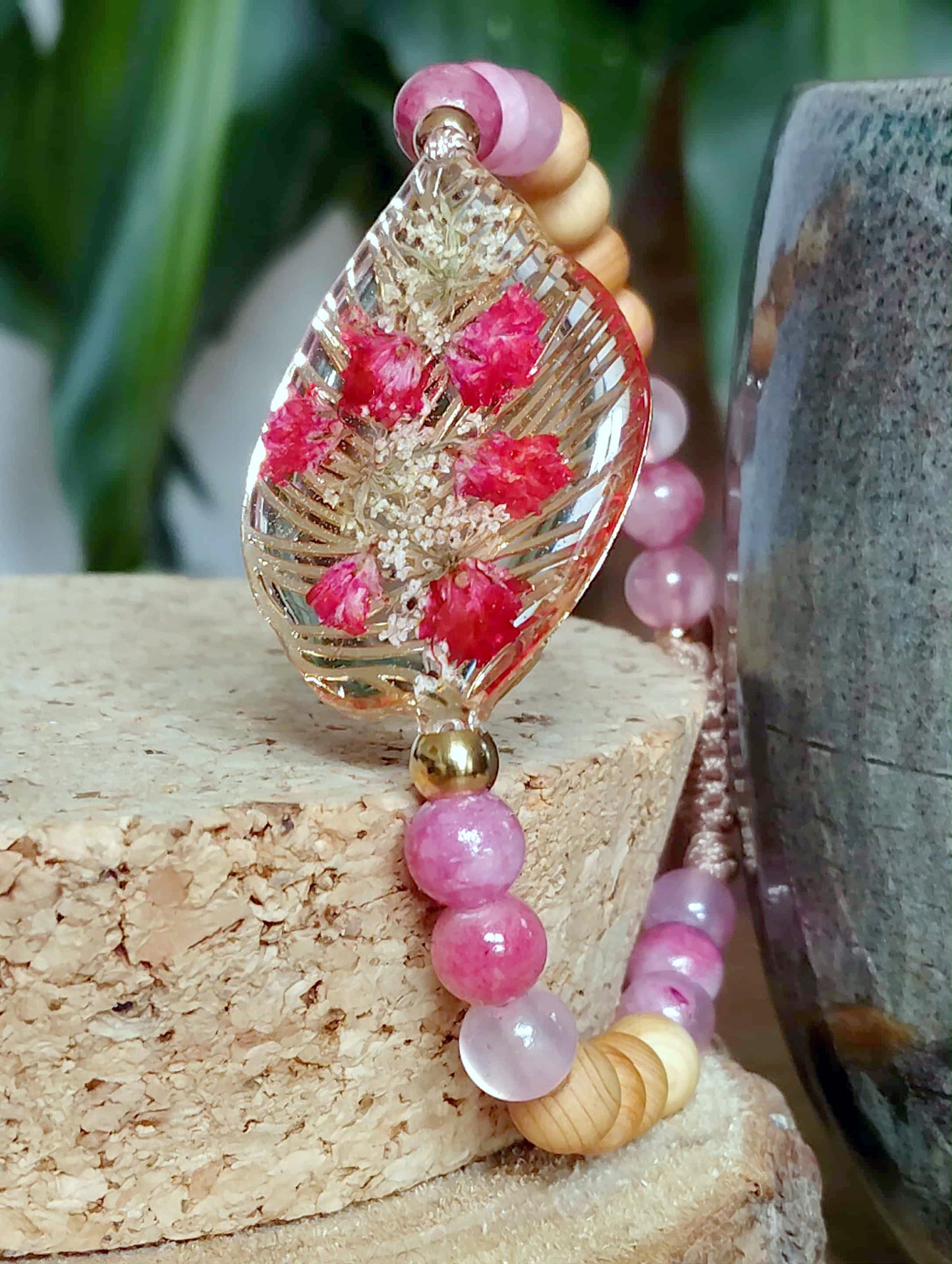 Bracelet Gypsophiles Fleur de carotte Jade