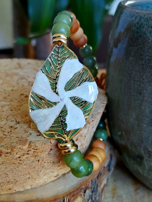Bracelet Fleur de Jasmin Jade