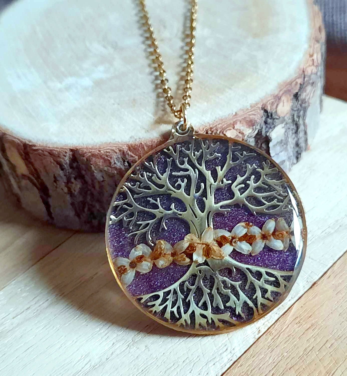 Collier, Arbre de vie, Fleur d'olivier